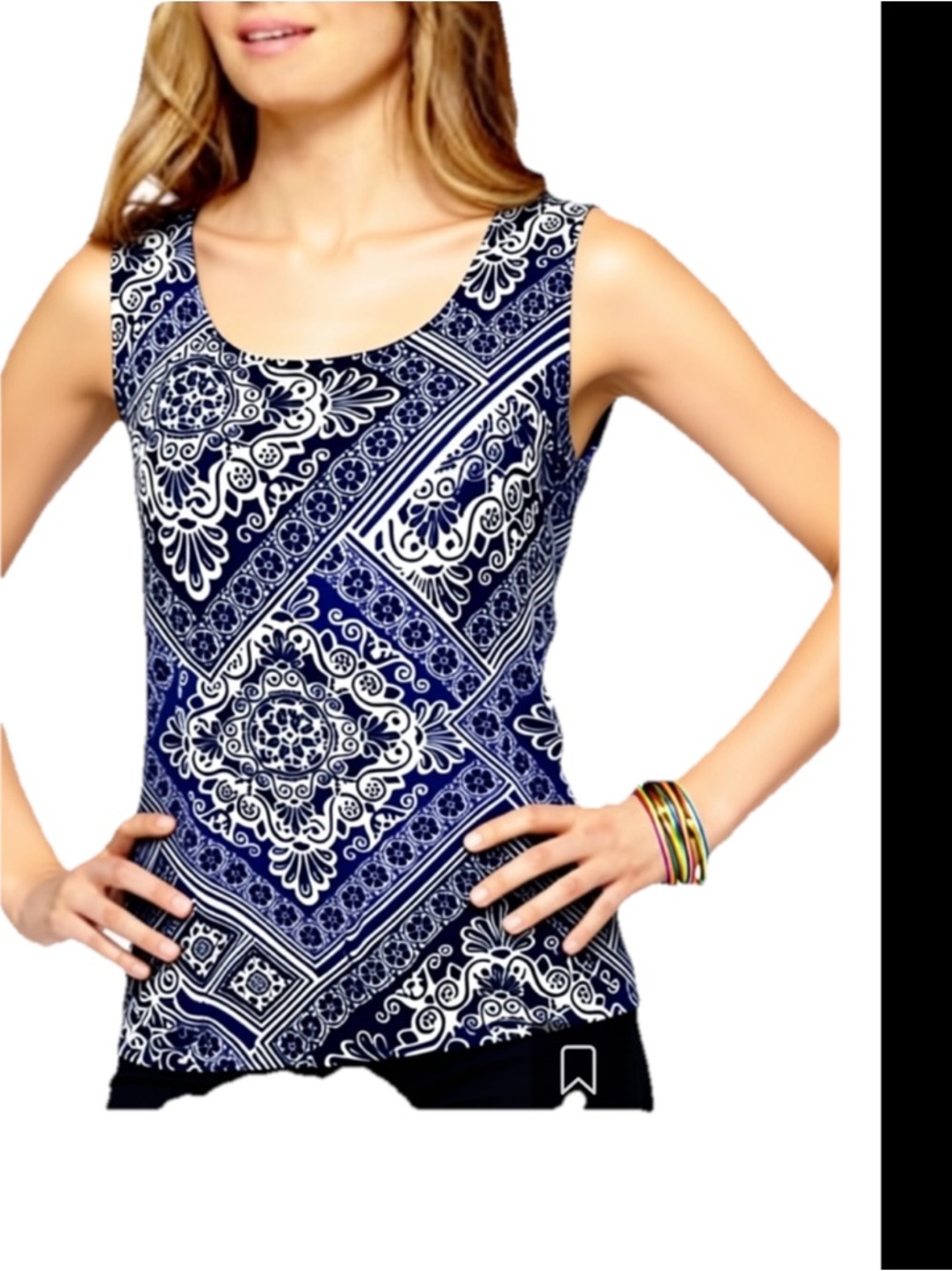 CHICO’S NWOT~TRAVELERS SLEEVELESS ROUND NECK NO WRINKLES T~SHIRT SZ.2  Large 162